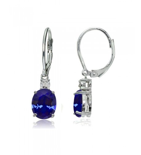 Sterling Sapphire Dangling Leverback Earrings