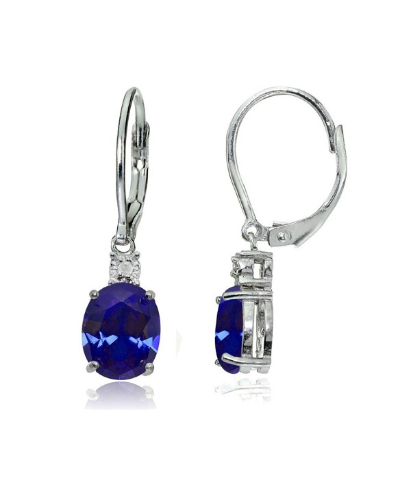 Sterling Sapphire Dangling Leverback Earrings