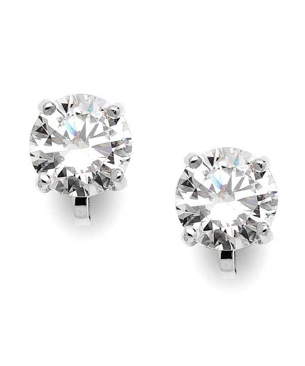 Mariell Silver Platinum Plated Carat Earrings Mariell Silver Platinum Plated Carat Earrings