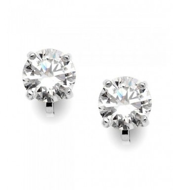 Mariell Silver Platinum Plated Carat Earrings