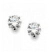 Mariell Silver Platinum Plated Carat Earrings