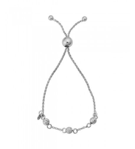 Sterling Silver Diamond cut Adjustable Bracelet