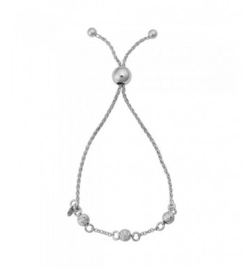 Sterling Silver Diamond cut Adjustable Bracelet