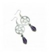 Gothic Pentagram Earrings Purple Crystal
