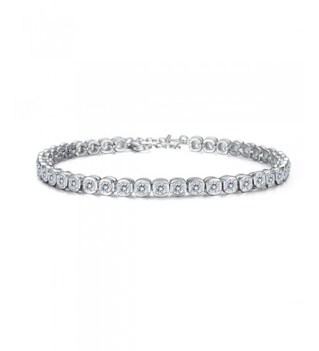 EVER FAITH Sterling Channel Set Bracelet