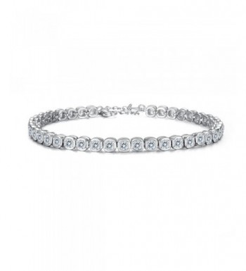 EVER FAITH Sterling Channel Set Bracelet