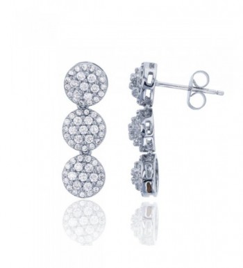 Sterling Rhodium Cluster Dangling Earring