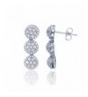 Sterling Rhodium Cluster Dangling Earring