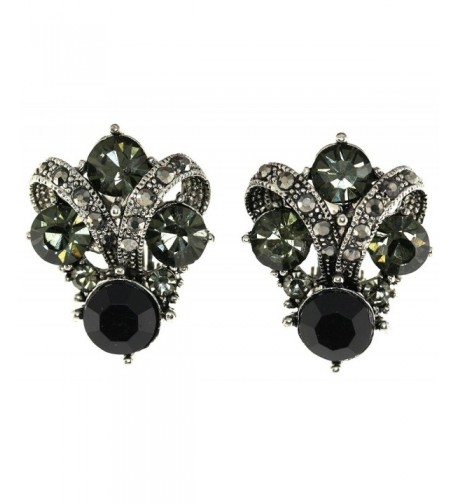 Vintage Simulated Rhinestone Clip Earrings