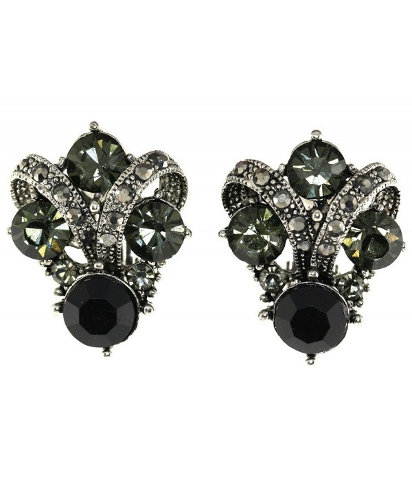 Vintage Simulated Rhinestone Clip Earrings