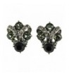 Vintage Simulated Rhinestone Clip Earrings