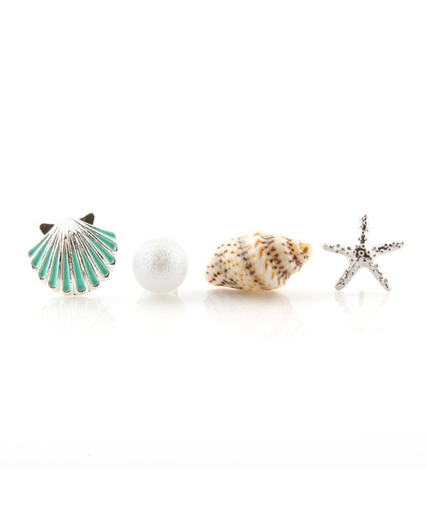 Laonato Earrings Scallop Simulated Starfish