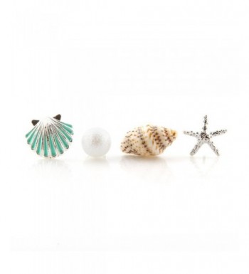 Laonato Earrings Scallop Simulated Starfish