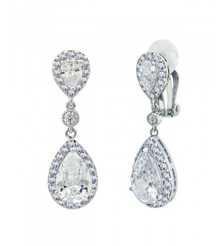 SELOVO Zirconia Wedding Earrings Silver