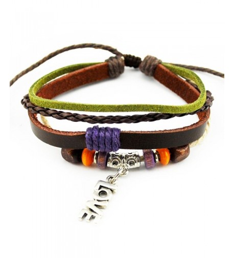 Multi Strand Braided Adjustable Leather Bracelet