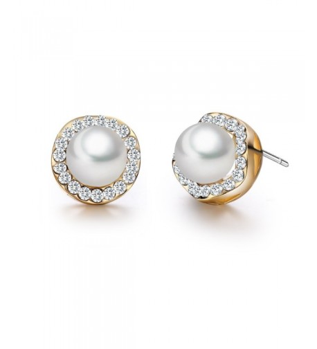 SBLING Plated White Zirconia Earrings
