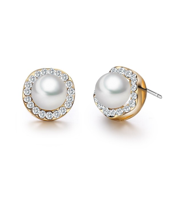 SBLING Plated White Zirconia Earrings