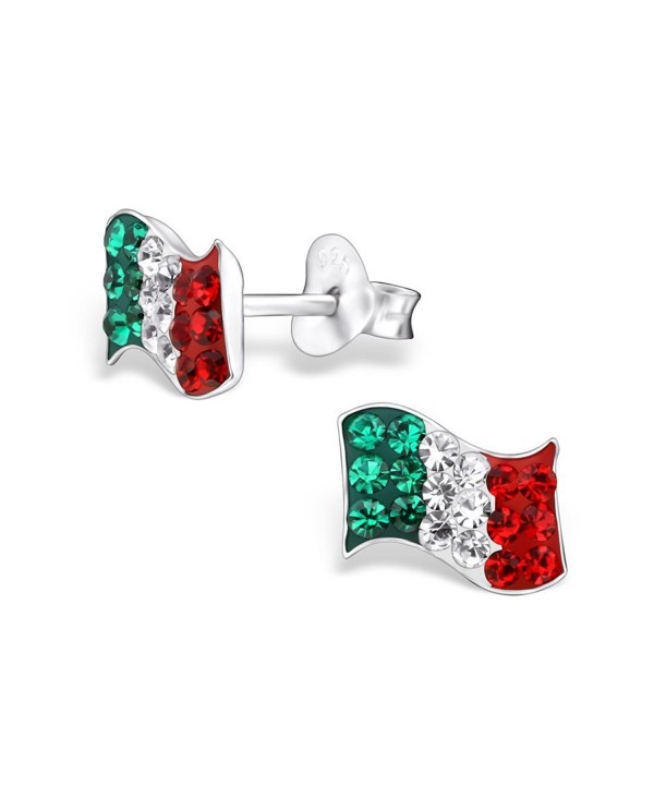 Sterling Silver Italy Crystals Earrings