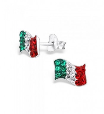 Sterling Silver Italy Crystals Earrings