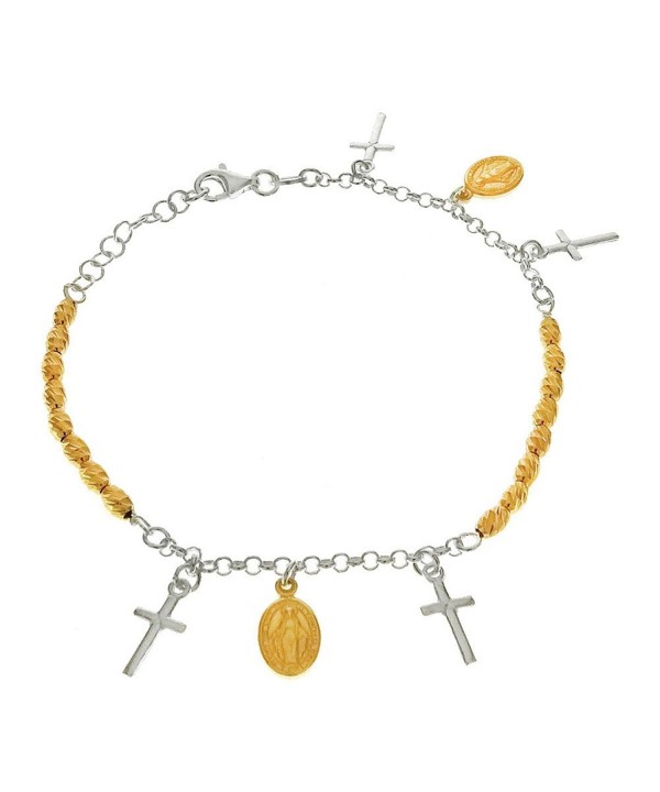 Catholic Gold Plated Diamond cut Sterling Bracelet
