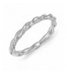 Rhodium Plated Sterling Stackable Twisted