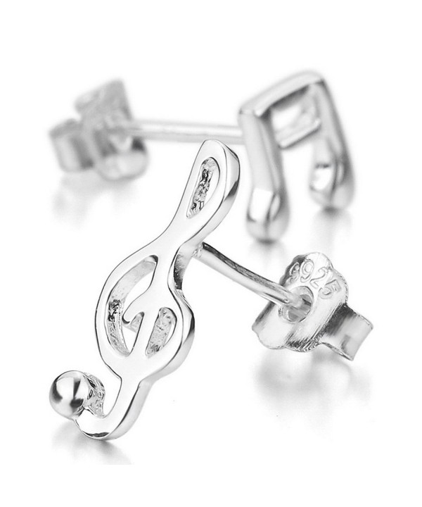 INBLUE Womens Sterling Earrings Musical