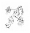 INBLUE Womens Sterling Earrings Musical