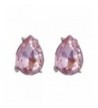 Pink Pear Shaped Clear Crystal Earrings