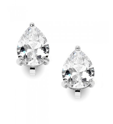 Mariell Earrings Pear Shaped Zirconia Solitaires