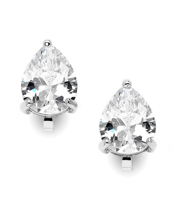 Mariell Earrings Pear Shaped Zirconia Solitaires