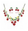 Fashion Jubilee Cherries Necklace Earrings