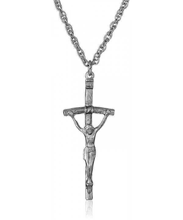 Symbols Faith Silver Tone Crucifix Necklace