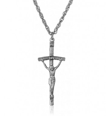 Symbols Faith Silver Tone Crucifix Necklace