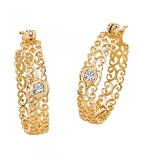 Zirconia Sterling Silver Filigree Earrings