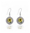 Sunflower Circle Earrings Crystal Rhinestones