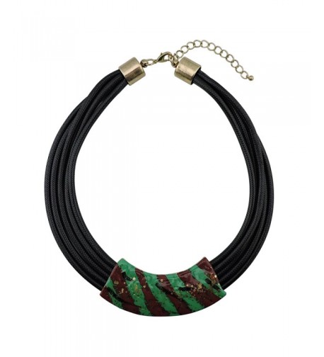 Chunky Statement Choker Necklace NK 10398 Green