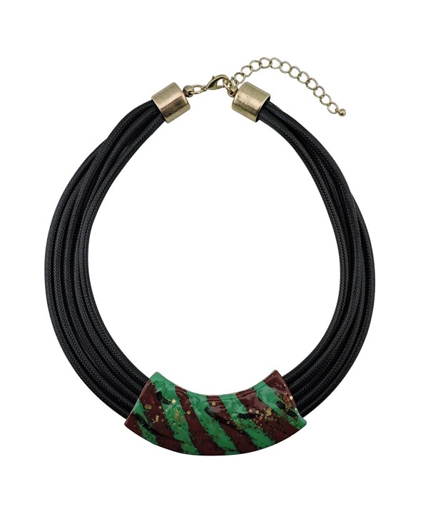 Chunky Statement Choker Necklace NK 10398 Green Chunky Statement Choker Necklace NK 10398 Green