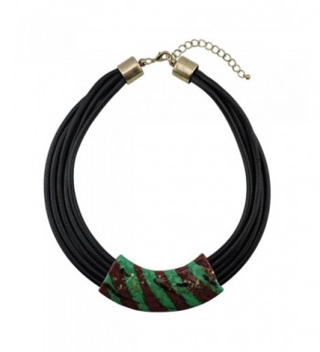 Chunky Statement Choker Necklace NK 10398 Green