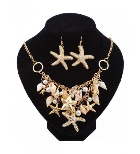 Artificial Starfish Nautical Necklace Earrings