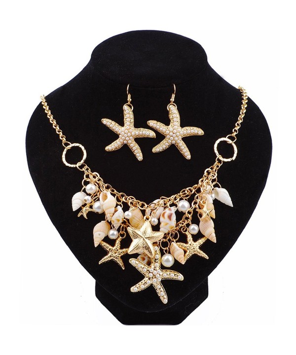 Artificial Starfish Nautical Necklace Earrings