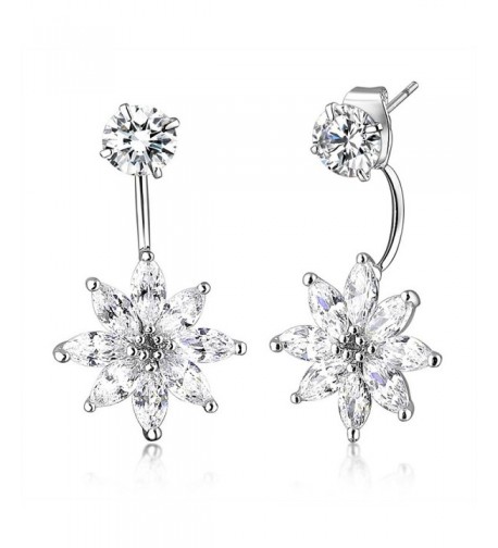 Mytys Double Flower Zirconia Earrings