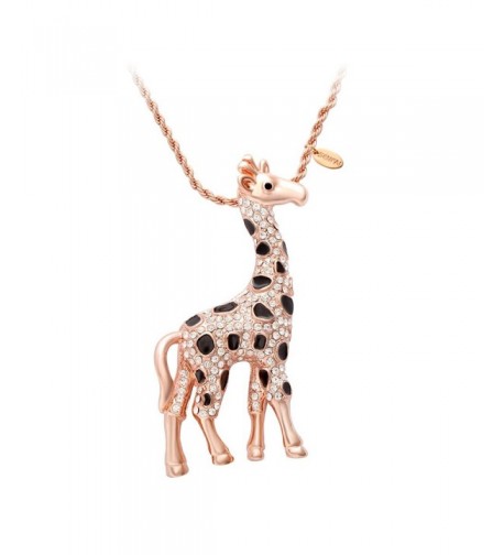 SENFAI Giraffe Crystal Sweater Necklace