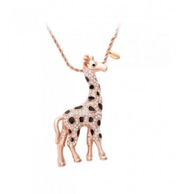 SENFAI Giraffe Crystal Sweater Necklace