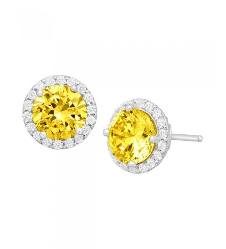 Earrings Yellow Swarovski Zirconia Sterling