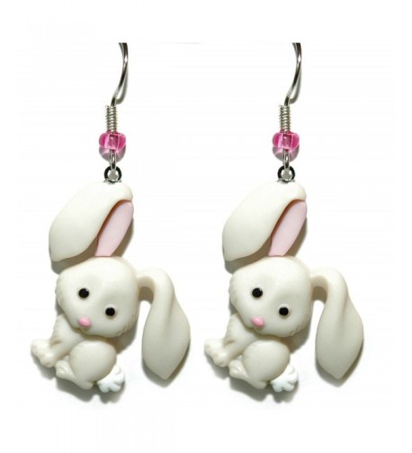 White Easter Dangle Earrings H066