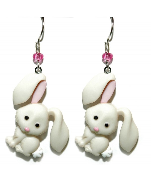 White Easter Dangle Earrings H066