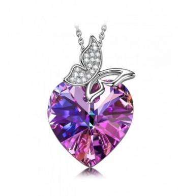 SIVERY Butterfly Pendant Necklace Swarovski