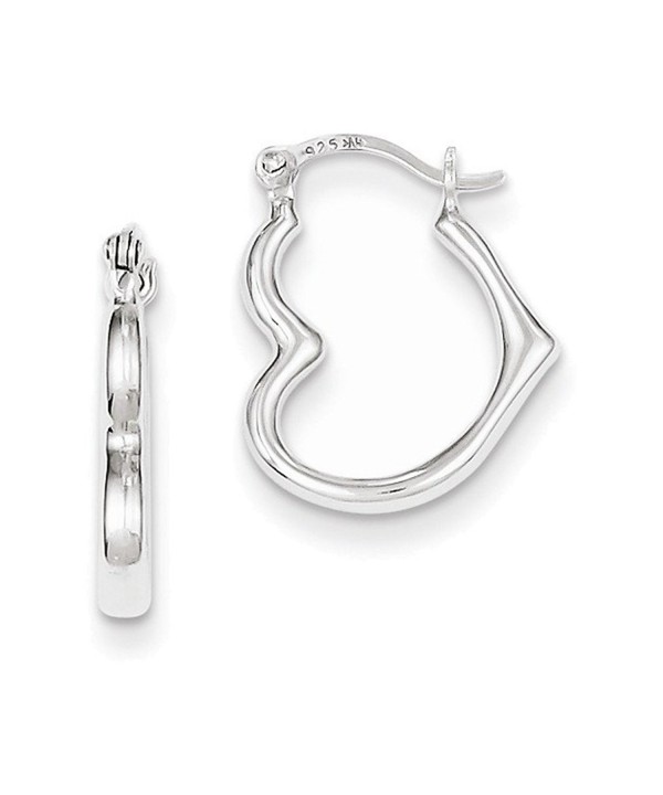 Sterling Silver Rhodium Hoop Earrings