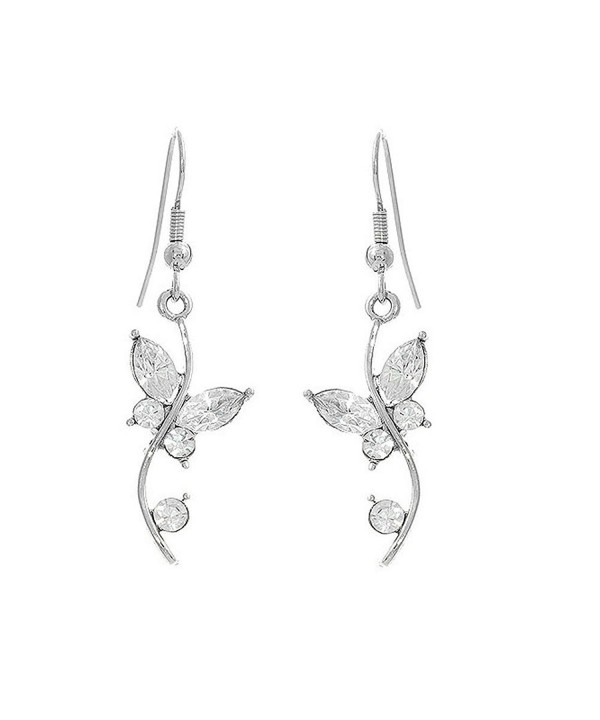 Glamorousky Butterfly Earrings Austrian Crystals