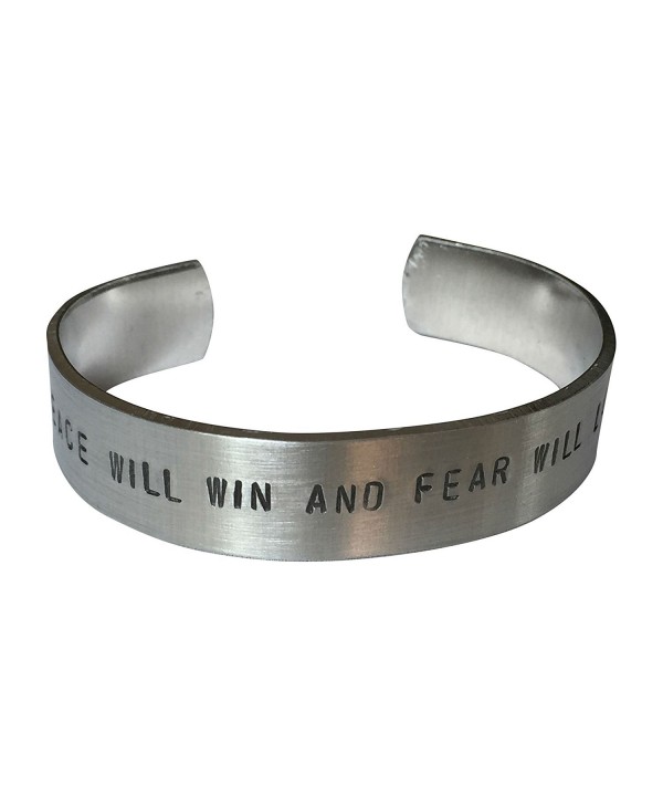 Peace Hand Stamped Aluminum Bracelet